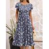 imageANRABESS Womens Summer Short Sleeve ALine Midi Dresses Casual Floral TShirt Dresses Flowy Beach Sundress with PocketsPurple