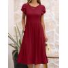 imageANRABESS Womens Summer Short Sleeve ALine Midi Dresses Casual Floral TShirt Dresses Flowy Beach Sundress with PocketsRed