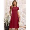 imageANRABESS Womens Summer Short Sleeve ALine Midi Dresses Casual Floral TShirt Dresses Flowy Beach Sundress with PocketsRed