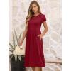 imageANRABESS Womens Summer Short Sleeve ALine Midi Dresses Casual Floral TShirt Dresses Flowy Beach Sundress with PocketsRed