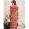 imageANRABESS Womens Summer Short Sleeve ALine Midi Dresses Casual Floral TShirt Dresses Flowy Beach Sundress with PocketsRed Floral