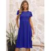 imageANRABESS Womens Summer Short Sleeve ALine Midi Dresses Casual Floral TShirt Dresses Flowy Beach Sundress with PocketsRoyal Blue