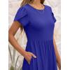 imageANRABESS Womens Summer Short Sleeve ALine Midi Dresses Casual Floral TShirt Dresses Flowy Beach Sundress with PocketsRoyal Blue