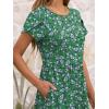 imageANRABESS Womens Summer Short Sleeve ALine Midi Dresses Casual Floral TShirt Dresses Flowy Beach Sundress with PocketsWhite Purple Floral