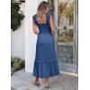 imageANRABESS Womens Summer Sleeveless Maxi Dress Square Neck Smocked Boho Casual Ruffle Strap Flowy ALine Long Beach SundressBlue