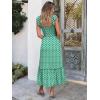 imageANRABESS Womens Summer Sleeveless Maxi Dress Square Neck Smocked Boho Casual Ruffle Strap Flowy ALine Long Beach SundressGreen Floral