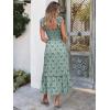 imageANRABESS Womens Summer Sleeveless Maxi Dress Square Neck Smocked Boho Casual Ruffle Strap Flowy ALine Long Beach SundressLight Green White Floral