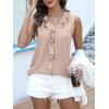imageANRABESS Womens Summer Tank Tops V Neck Sleeveless Ruffle Business Texture Shirts 2025 Ladies Casual Dressy Blouses OutfitsApricot