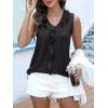 imageANRABESS Womens Summer Tank Tops V Neck Sleeveless Ruffle Business Texture Shirts 2025 Ladies Casual Dressy Blouses OutfitsBlack