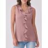 imageANRABESS Womens Summer Tank Tops V Neck Sleeveless Ruffle Business Texture Shirts 2025 Ladies Casual Dressy Blouses OutfitsPink