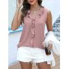 imageANRABESS Womens Summer Tank Tops V Neck Sleeveless Ruffle Business Texture Shirts 2025 Ladies Casual Dressy Blouses OutfitsPink