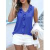 imageANRABESS Womens Summer Tank Tops V Neck Sleeveless Ruffle Business Texture Shirts 2025 Ladies Casual Dressy Blouses OutfitsRoyal Blue