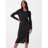 imageANRABESS Womens Sweater Dress Long Sleeve Crewneck Ribbed Knit Fitted Bodycon Botton Down Elegant Slit Midi Dresses Fall 2025Black