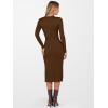 imageANRABESS Womens Sweater Dress Long Sleeve Crewneck Ribbed Knit Fitted Bodycon Botton Down Elegant Slit Midi Dresses Fall 2025Brown