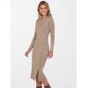 imageANRABESS Womens Sweater Dress Long Sleeve Crewneck Ribbed Knit Fitted Bodycon Botton Down Elegant Slit Midi Dresses Fall 2025Tan