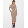 imageANRABESS Womens Sweater Dress Long Sleeve Crewneck Ribbed Knit Fitted Bodycon Botton Down Elegant Slit Midi Dresses Fall 2025Tan