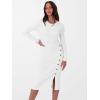 imageANRABESS Womens Sweater Dress Long Sleeve Crewneck Ribbed Knit Fitted Bodycon Botton Down Elegant Slit Midi Dresses Fall 2025White