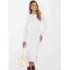 imageANRABESS Womens Sweater Dress Long Sleeve Crewneck Ribbed Knit Fitted Bodycon Botton Down Elegant Slit Midi Dresses Fall 2025White