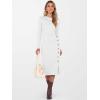 imageANRABESS Womens Sweater Dress Long Sleeve Crewneck Ribbed Knit Fitted Bodycon Botton Down Elegant Slit Midi Dresses Fall 2025White
