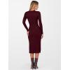 imageANRABESS Womens Sweater Dress Long Sleeve Crewneck Ribbed Knit Fitted Bodycon Botton Down Elegant Slit Midi Dresses Fall 2025Wine Red