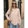 imageANRABESS Womens Sweatshirt Long Sleeve Tunic Henley Tops Loose Slit Casual Button Shirts Pullover 2025 Fall Winter OutfitsBeige Camel