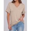 imageANRABESS Womens T Shirts Short Sleeve V Neck Shirts Summer Loose Fit Dressy Tops Business Casual Blouses 2025 Basic TeesAlmond