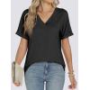 imageANRABESS Womens T Shirts Short Sleeve V Neck Shirts Summer Loose Fit Dressy Tops Business Casual Blouses 2025 Basic TeesBlack