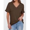imageANRABESS Womens T Shirts Short Sleeve V Neck Shirts Summer Loose Fit Dressy Tops Business Casual Blouses 2025 Basic TeesBrown