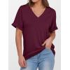 imageANRABESS Womens T Shirts Short Sleeve V Neck Shirts Summer Loose Fit Dressy Tops Business Casual Blouses 2025 Basic TeesBurgundy