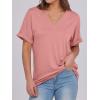 imageANRABESS Womens T Shirts Short Sleeve V Neck Shirts Summer Loose Fit Dressy Tops Business Casual Blouses 2025 Basic TeesCoral