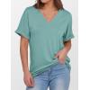 imageANRABESS Womens T Shirts Short Sleeve V Neck Shirts Summer Loose Fit Dressy Tops Business Casual Blouses 2025 Basic TeesGreen Blue