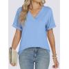 imageANRABESS Womens T Shirts Short Sleeve V Neck Shirts Summer Loose Fit Dressy Tops Business Casual Blouses 2025 Basic TeesLight Blue