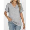 imageANRABESS Womens T Shirts Short Sleeve V Neck Shirts Summer Loose Fit Dressy Tops Business Casual Blouses 2025 Basic TeesLight Grey