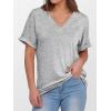 imageANRABESS Womens T Shirts Short Sleeve V Neck Shirts Summer Loose Fit Dressy Tops Business Casual Blouses 2025 Basic TeesLight Grey