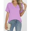 imageANRABESS Womens T Shirts Short Sleeve V Neck Shirts Summer Loose Fit Dressy Tops Business Casual Blouses 2025 Basic TeesLight Purple