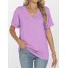 imageANRABESS Womens T Shirts Short Sleeve V Neck Shirts Summer Loose Fit Dressy Tops Business Casual Blouses 2025 Basic TeesLight Purple