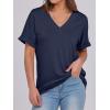imageANRABESS Womens T Shirts Short Sleeve V Neck Shirts Summer Loose Fit Dressy Tops Business Casual Blouses 2025 Basic TeesNavy Blue