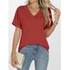 imageANRABESS Womens T Shirts Short Sleeve V Neck Shirts Summer Loose Fit Dressy Tops Business Casual Blouses 2025 Basic TeesRed