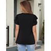 imageANRABESS Womens Tops Dressy Casual Ruffle Short Sleeve V Neck Blouses Summer Button Down Business Work Elegant ShirtsBlack