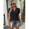 imageANRABESS Womens Tops Dressy Casual Ruffle Short Sleeve V Neck Blouses Summer Button Down Business Work Elegant ShirtsBlack