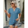 imageANRABESS Womens Tops Dressy Casual Ruffle Short Sleeve V Neck Blouses Summer Button Down Business Work Elegant ShirtsBlue Green