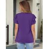 imageANRABESS Womens Tops Dressy Casual Ruffle Short Sleeve V Neck Blouses Summer Button Down Business Work Elegant ShirtsDeep Purple