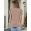 imageANRABESS Womens Tops Dressy Casual Ruffle Short Sleeve V Neck Blouses Summer Button Down Business Work Elegant ShirtsKhaki