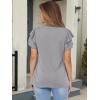 imageANRABESS Womens Tops Dressy Casual Ruffle Short Sleeve V Neck Blouses Summer Button Down Business Work Elegant ShirtsLight Grey