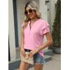 imageANRABESS Womens Tops Dressy Casual Ruffle Short Sleeve V Neck Blouses Summer Button Down Business Work Elegant ShirtsLight Pink