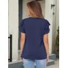 imageANRABESS Womens Tops Dressy Casual Ruffle Short Sleeve V Neck Blouses Summer Button Down Business Work Elegant ShirtsNavy Blue