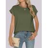 imageANRABESS Womens Tops Summer Cap Sleeve Basic Tee Shirts 2025 Trendy Loose Fit Casual Dressy Business Work Tshirts ClothesArmy Green
