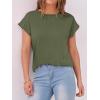 imageANRABESS Womens Tops Summer Cap Sleeve Basic Tee Shirts 2025 Trendy Loose Fit Casual Dressy Business Work Tshirts ClothesArmy Green