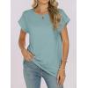 imageANRABESS Womens Tops Summer Cap Sleeve Basic Tee Shirts 2025 Trendy Loose Fit Casual Dressy Business Work Tshirts ClothesCadet Blue