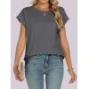 imageANRABESS Womens Tops Summer Cap Sleeve Basic Tee Shirts 2025 Trendy Loose Fit Casual Dressy Business Work Tshirts ClothesDark Grey